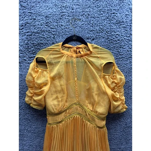 sachin and babi light blue dress Lace-trimmed midi dress in yellow - Self Portrait